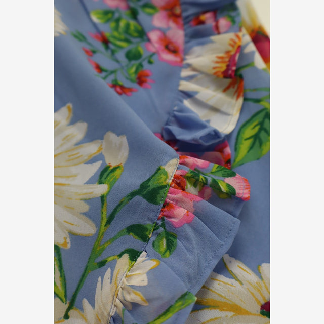 Dress blue floral skirt with stripe top