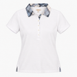 Top White Tartan Collar Short Sleeve Polo