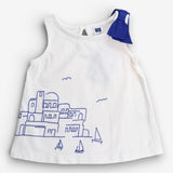 Vest white with blue ribbon on shoulder Greek Sail