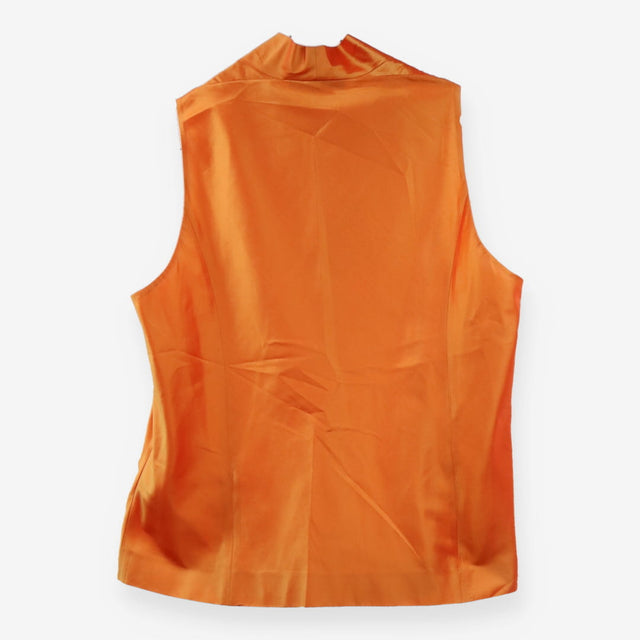 Jaeger Orange Silk‑Blend Sleeveless Vest Top