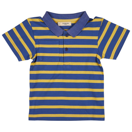 Polo Shirt - Blue and Yellow Stripe