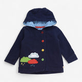 Hoody jacket navy Jersey  rainclouds 