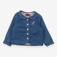 Buttons Denim Jacket with Strawberries