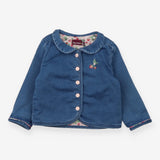 Buttons Denim Jacket with Strawberries