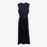 Pinstriped Linen‑Blend Jumpsuit – Joslyn Style