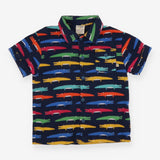 Shirt Navy with Multicoloured Crocodiles