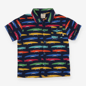 Shirt Navy with Multicoloured Crocodiles