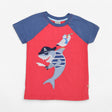 Red Pirate Shark Applique T-shirt