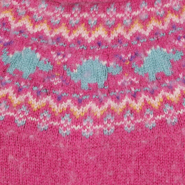 Pink knit cardigan Dino fairisle
