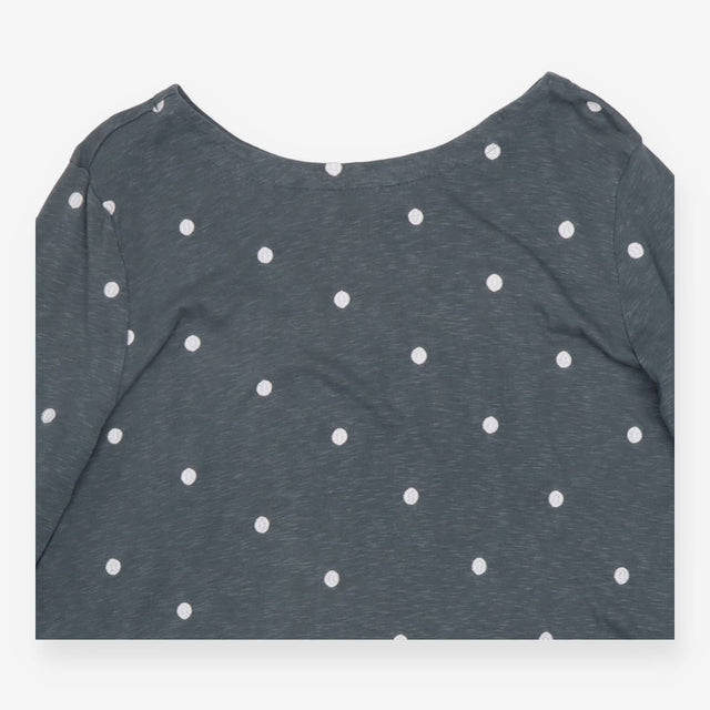 Jersey Top Grey Embroidered Spots Cotton Modal