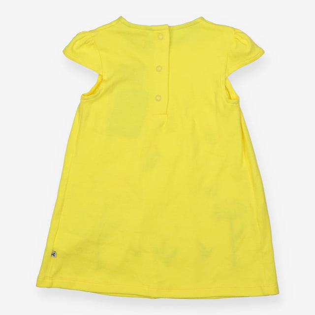 Jersey Dress Yellow with Flowers, Butterflies