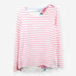 Pink Stripe Floral Back Long Sleeve Top Cotton Bre