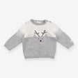 Grey knit reindeer sweater