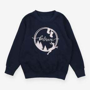 Sweatshirt Navy Believe Print