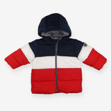 Puffer Coat Fleece Lined Blue, White and Red