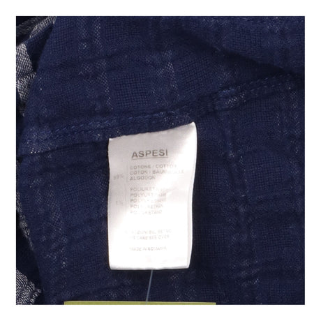 Shirt Short Sleeve Striped Textured Navy