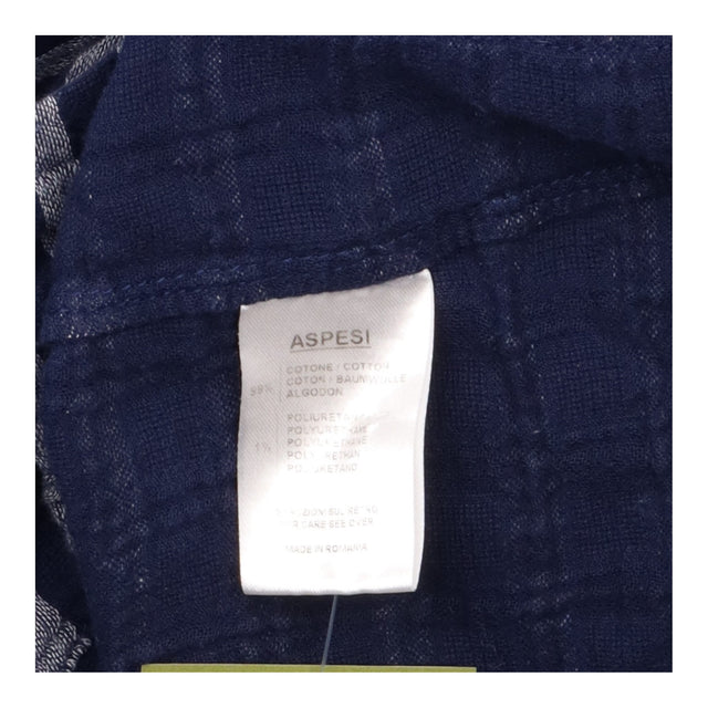 Shirt Short Sleeve Striped Textured Navy