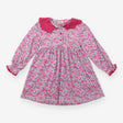 Purple Floral Dress with Pink Frill Collar