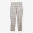 Grey Wool Blend Checked Slim Tailored Trousers