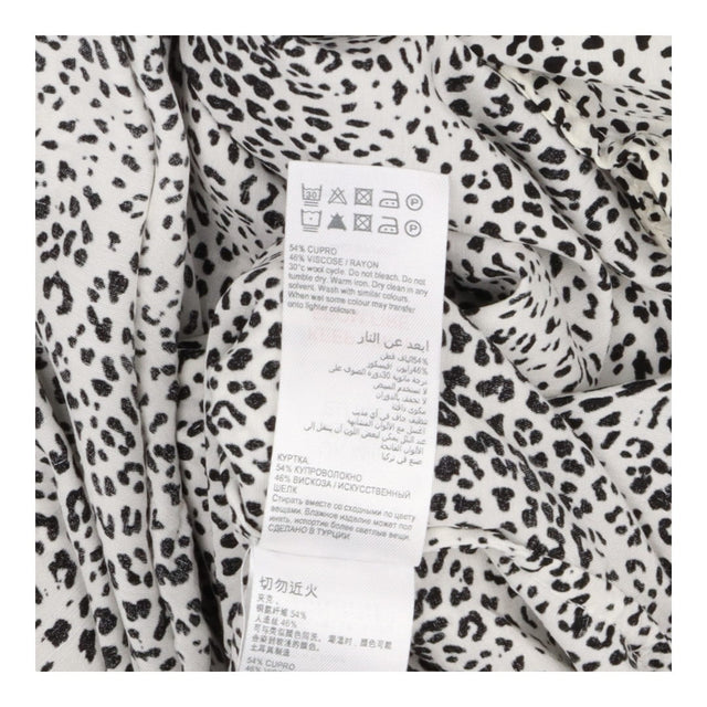 Black & Cream Animal Print Cupro Kimono Cover-Up