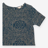 Dress Blue Tile Patterned Jersey Short Sleeve