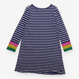 Blue Striped Long Sleeve Dress