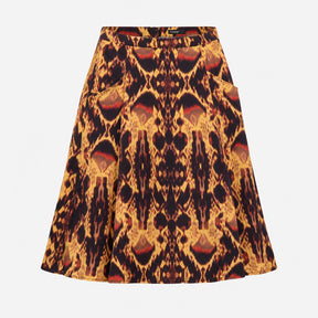 Black Ochre Terracotta Ikat Print 100% Viscose A L