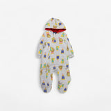Padded lion print grey pramsuit