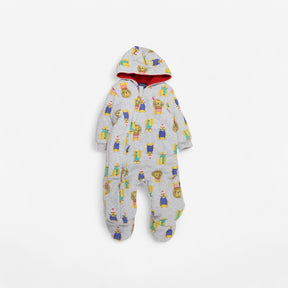 Padded lion print grey pramsuit