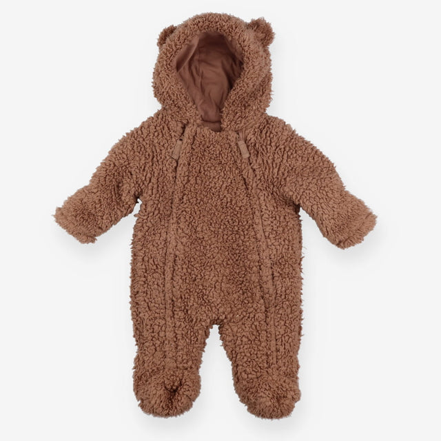 Brown teddy pramsuit