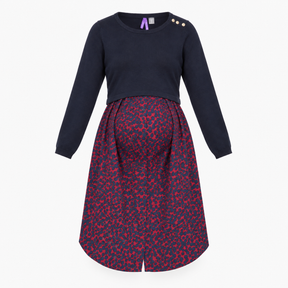 Black & Pink Leopard Print Layered Knit Maternity 