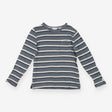T-Shirt Long Sleeve Grey Striped with Pocket