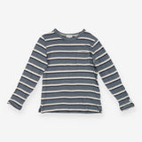 T-Shirt Long Sleeve Grey Striped with Pocket
