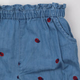 Blue & ladybird woven shorts and hat 2pc