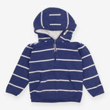 Blue and white 1/4 zip hoodie