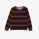 Long Sleeve Velour Striped Top Fig