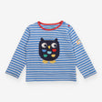 T-shirt owl blue and white stripe