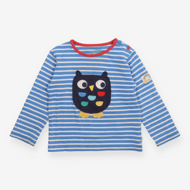 T-shirt owl blue and white stripe