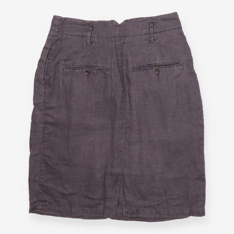 Skirt Grey Pleated Front Linen, Midi