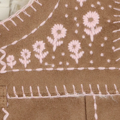Cardigan Faux Suede Sherpa Lining with Floral