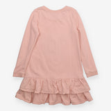 Dress long sleeve jersey pink unicorn sequins