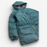 Coat teal puffer fleece lined 