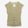 Sleeveless Open Knit Wool Blend Cardigan Shadow Gr