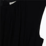 Black Sleeveless Tea Dress Ruched Waist