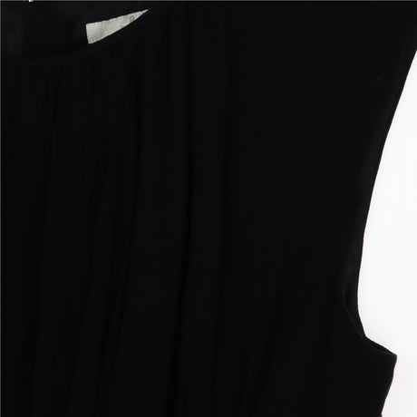 Black Sleeveless Tea Dress Ruched Waist
