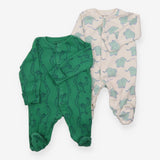 White and Green Sleepsuits