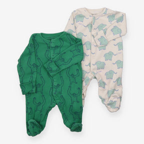 White and Green Sleepsuits