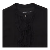Karen Millen Black Sheer Ruffle Front Long Sleeve 