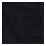 Dress Navy Blue Corduroy Long Sleeve Patch Pocket