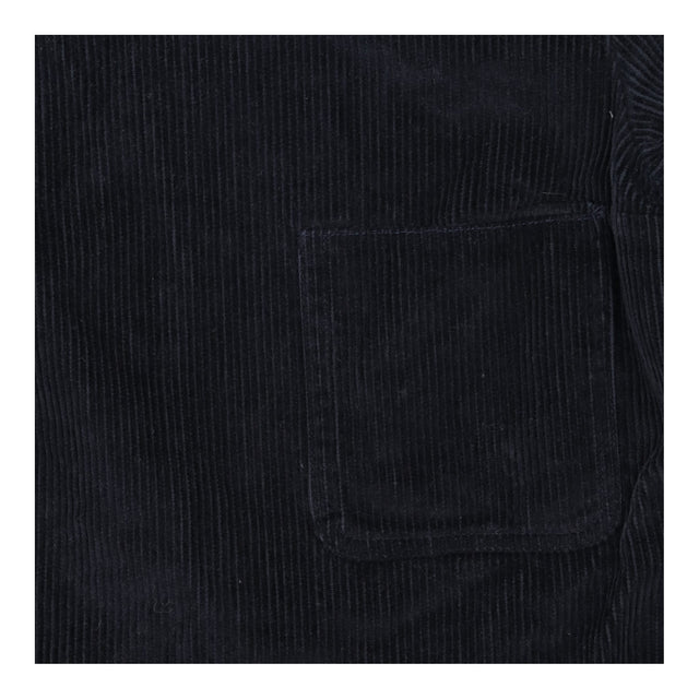 Dress Navy Blue Corduroy Long Sleeve Patch Pocket
